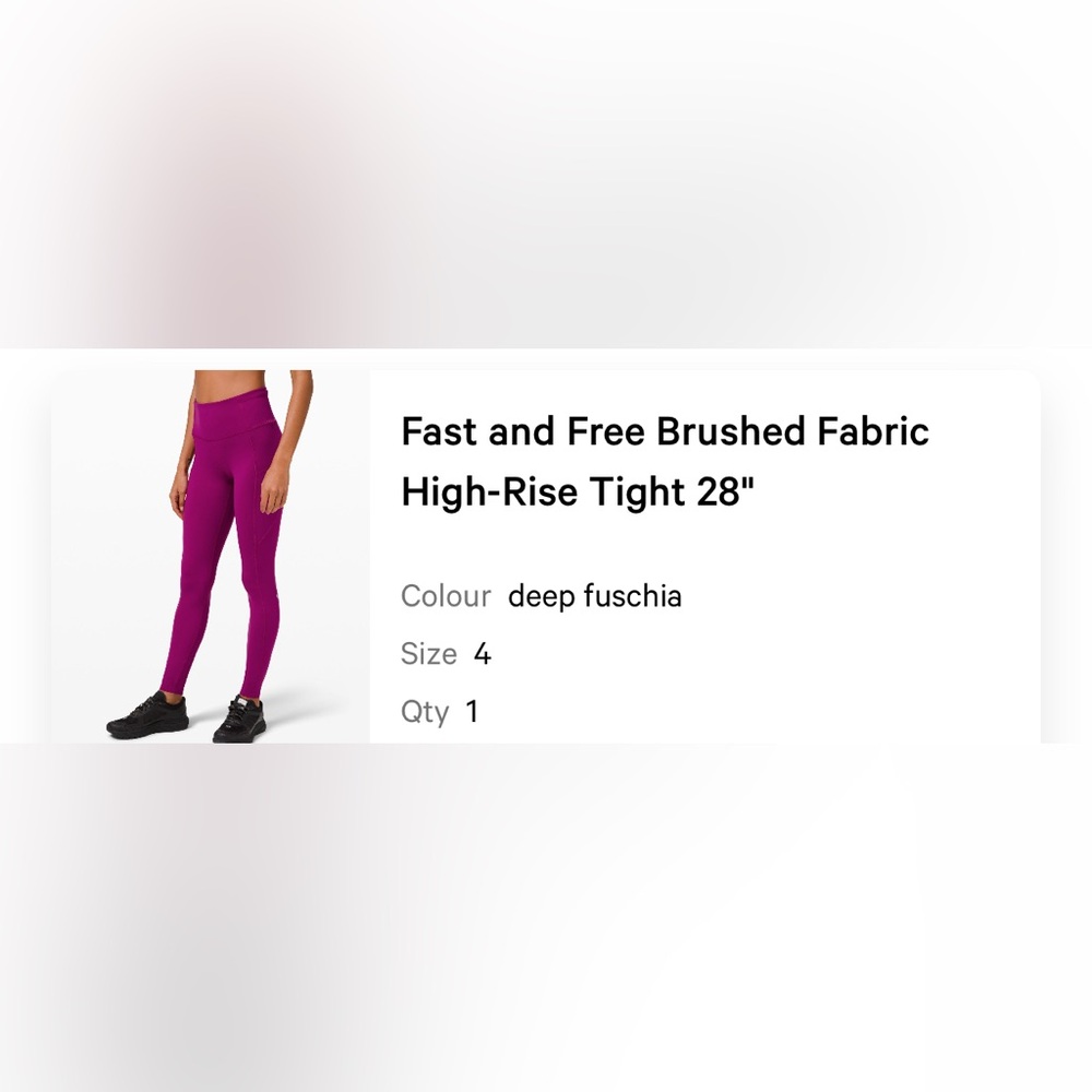 Lululemon Fast and Free High-Rise Purple Tights